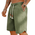 thumbnail image 2 of Sewkxo Men's Linen Shorts Casual Elastic Waist Drawstring Summer Beach Vacation Golf Shorts with Pockets,Army Green XL, 2 of 4
