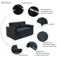 thumbnail image 6 of Modern 2 Seats Velvet Pull Out Sofa Bed Loveseat, Convertible Sleeper Couch Love Seat With USB Ports and Storage Pocket For Living Room Bedroom Apartment, 6 of 15