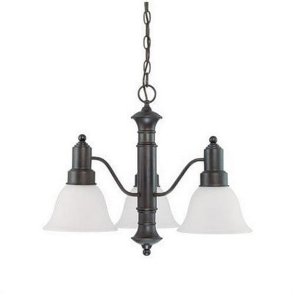 Nuvo 60-3144 - Gotham - 3 Light 23" Chandelier w/ Frosted White Glass