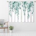 thumbnail image 4 of Eucalyptus Botanical Leaves Teal Floral Kitchen Window Curtains Over Sink Farmhouse Flower Leaf Small Window Treatment Cafe Short Curtains for Bathroom Treatment Tier Drapes 27.5x39inch, 4 of 6