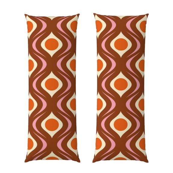 Naloa 70's Retro Super Soft 20x60 Body Pillow Case,Long Side Hidden Zipper（PILLOWS ARE NOT INCLUDED）