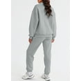 thumbnail image 6 of SHEWIN Womens Sweatsuits 2 Piece Outfits Fleece Lined Long Sleeve 1/4 Zipper Collar Pullover Tops And Long Pants Tracksuit Gray M, 6 of 8