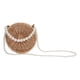thumbnail image 4 of 1pc Pearl Strap Strap Cross Body Bag Bolsa de hombro de paja redonda (caqui), 4 of 5