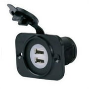 Parkpower By Marinco (Actuant Electrical) 12VDUSBRV; Receptacle-Dual 12-24V/ Usb Black