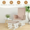 thumbnail image 6 of Gymax Glider and Ottoman Cushion Set Wooden Baby Nursery Rocking Chair Pink, 6 of 10