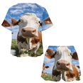 thumbnail image 3 of Farmhouse Highland Cow Funny Cattle And Flower 2 Pack Women’s Pajama Set Print Sleepwear And Shorts Y2k Loungewear Sets S-5XL, 3 of 7
