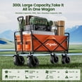 thumbnail image 3 of GVDV Collapsible Folding Wagon, 550LBS Large Heavy Duty Utility Cart with All-Terrain Wheels and Adjustable Handles for Shopping, Camping, Sports, Outdoor, Beach, Orange, 3 of 9