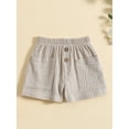 thumbnail image 2 of vera natura Toddler Casual Shorts Solid Color Elastic Short Pants with Pockets Summer Clothes, 2 of 9