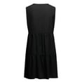 thumbnail image 6 of JGGSPWM Women's Sleeveless V Neck Cotton Mini Dress Tiered Hem Loose Fit Casual Dresses Black M, 6 of 8