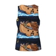 thumbnail image 5 of Fotbe Ocean Scene with Noah's Ark Pattern Men's Quick Dry Workout Tank Top Gym Muscle Tee Fitness Bodybuilding Sleeveless T Shirt Breathable Workout Shirt-, 5 of 9
