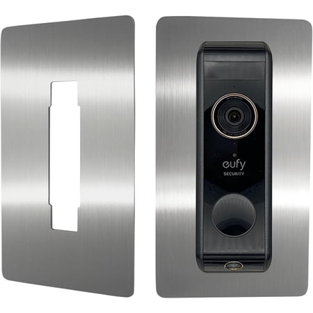 Stainless Steel Faceplate, Accessories for E-u - Video Doorbell f-y, E340, 2K HD, S330, C30, C31, Slim, Bracket, Plate, Plate Bell, Silvery