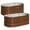 Brown Wood Grain, variant on SnugNiture 2-Pack 4x2x1.5 FT Extra-Deep Raised Garden Bed, Galvanized Metal Planter Box for Vegetables, Tomatoes, Herbs, Brown