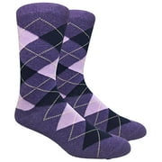 Men's FineFit Arygle Dress Trouser Socks Assorted Colors - You Choose! (Heather Purple)