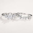 thumbnail image 2 of vylahjewellery Floral Leaf Engagement Wedding Jewelry, Vintage 2.5 CT Moissanite Wedding Set Ring Pear Cut Ring Diamond Engagement Ring, 2 of 5