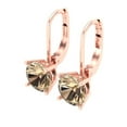 thumbnail image 2 of 3 ct Lever-Back Drop Dangle Earrings for Women | 7.5mm Round Cut Yellow Moissanite | 18K Rose Gold, 2 of 5