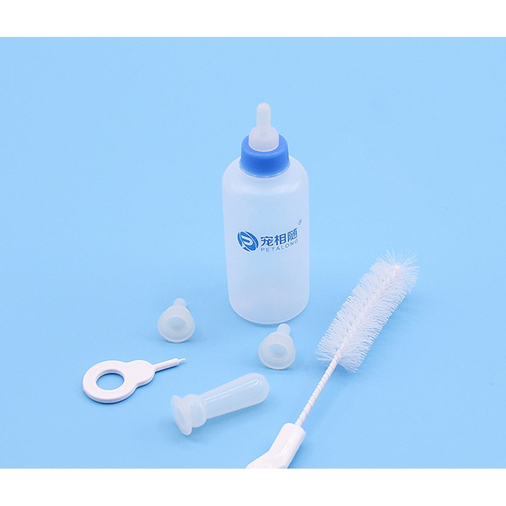 Baby Animals Feeding Bottle Set with Brush 50ML Pet Nursing Bottle Kit