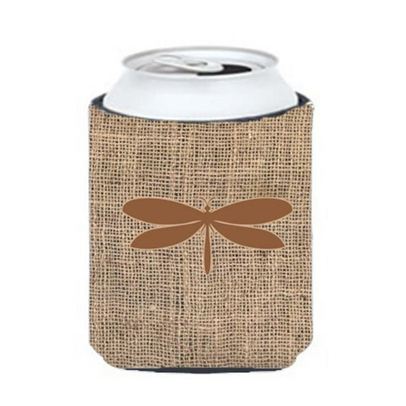 Moth Burlap And Brown Can Or Bottle Hugger