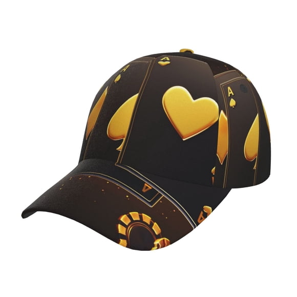 Vsdgher Casino Playing Cards Print Classic Low Profile Baseball Cap Golf Dad Hat Adjustable Hats Men Women Unconstructed Cap