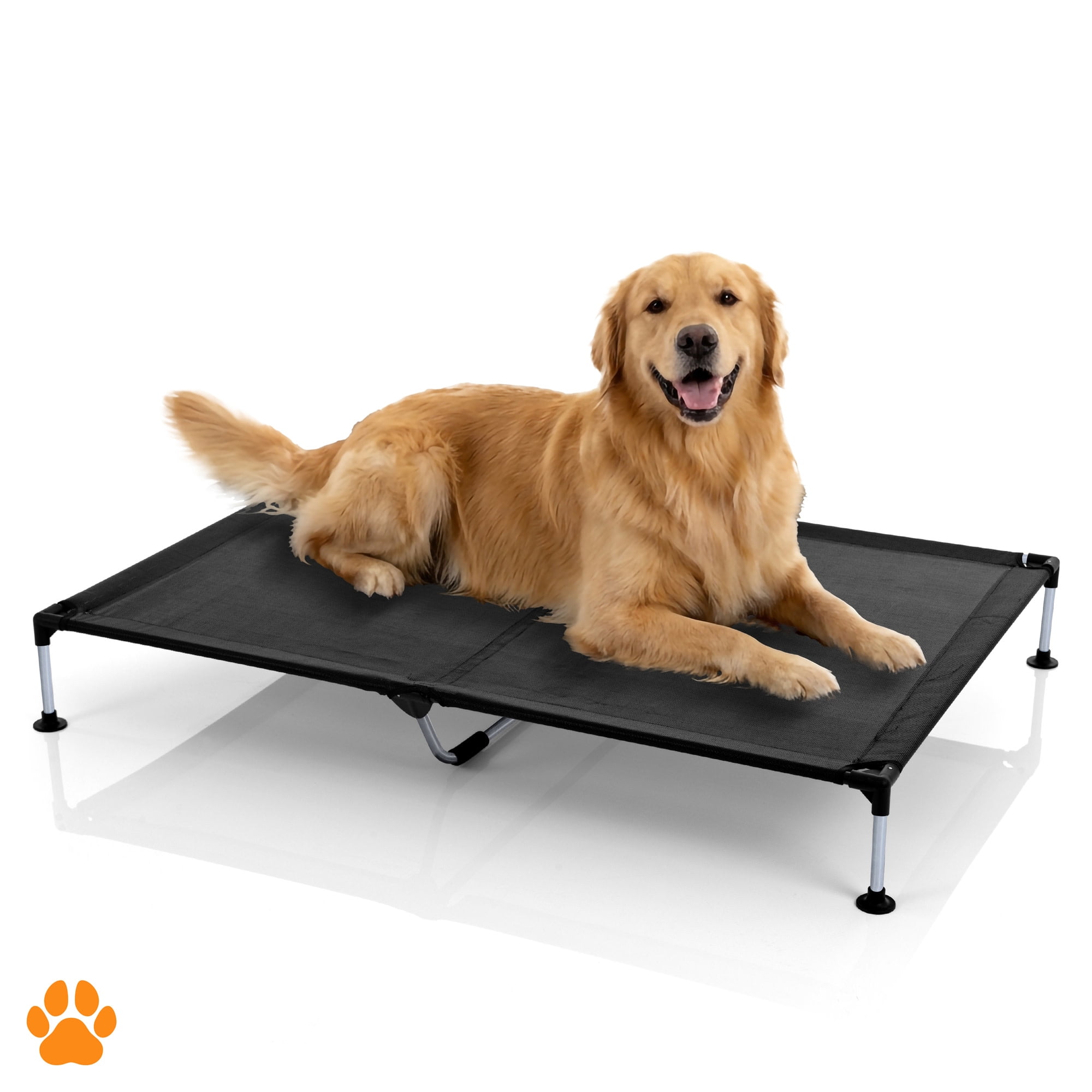 My Duque: COOLA Pet Bed - XLarge - Black, 51 x 34.5" Dog Lounger, Breathable Mesh Fabric, Elevated Structure For Joints, Steel Frame, Animal 119lb Cap