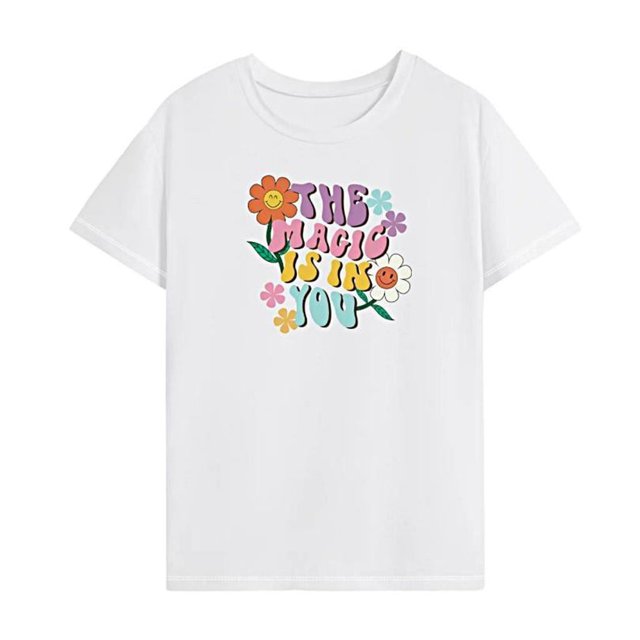 Camiseta Casual Jinwen para Mujer Recuerdo Cuello Redondo L