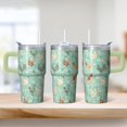 thumbnail image 2 of 20oz Chicken Pattern Tumbler with Handle Fun Birthday Christmas Gift for Chicken Lovers Women Men Insulated Travel Mug Fits Car Cup Holders Comfortable Grip Easy to Carry Errands Commutes, 2 of 6