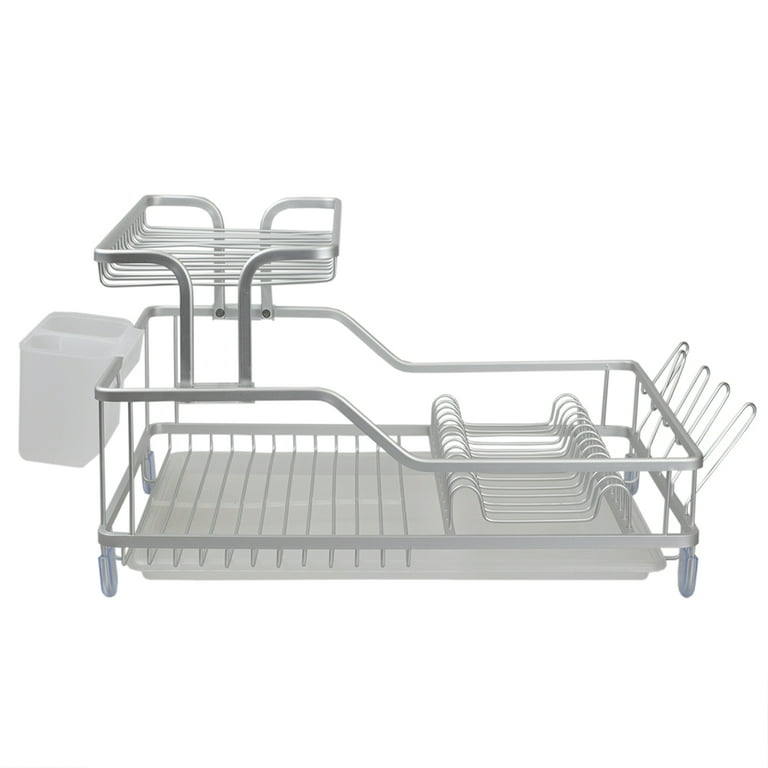 Appliance Basics ADR 0033 Aluminum Two-Tier Dish Drying Rack w