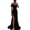 Black, variant on Joernso Elegant V-Neck Off Shoulder Maxi Dress Sequin Pleated Short Sleeve Waist Tight Evening Party Prom Dress Slim Split Long Dress