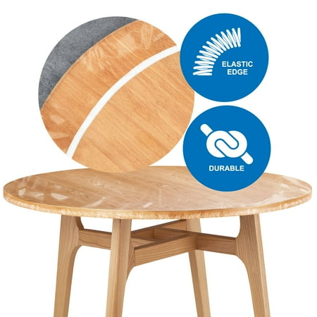 Clear Vinyl Round Fitted Tablecloth 36 Inch