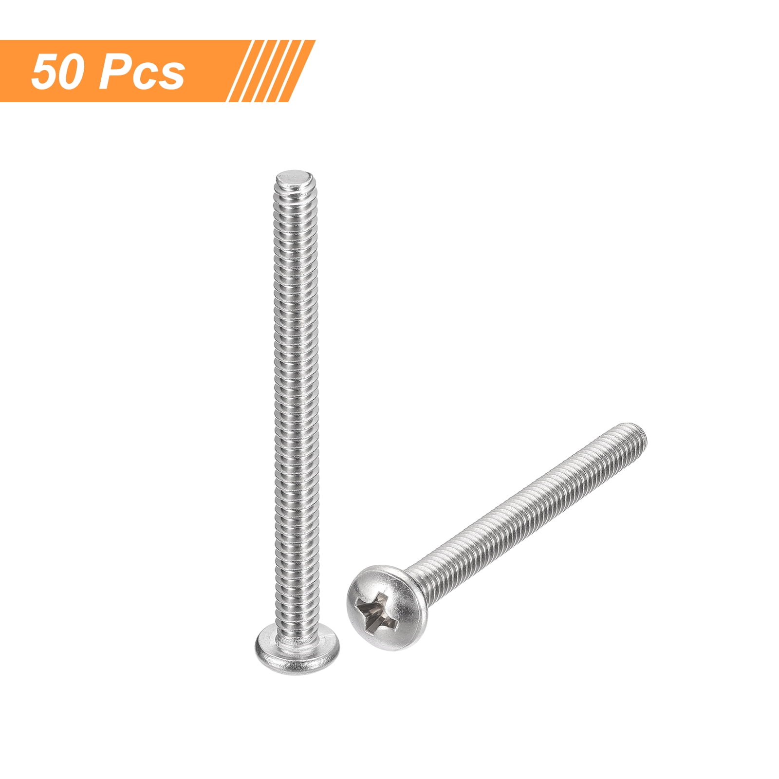 #10-24x3" Pan Head Machine Screws, 304 Stainless Steel Screw, Pack of 50