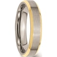 thumbnail image 4 of Stainless Steel Brushed/Polished Yellow Ip-Plated 5mm Beveled Edge Band (Size 9) Made In China sr145-9, 4 of 6
