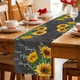thumbnail image 5 of Yellow Sunflowers Table Runner 120 Inches, Farmhouse Floral Rustic Leaves Dark Grey Bed Runner Dresser Scarves Tabletop for Indoor Outdoor Parties/Ceremony/Banquet, 13"x 120", 5 of 9