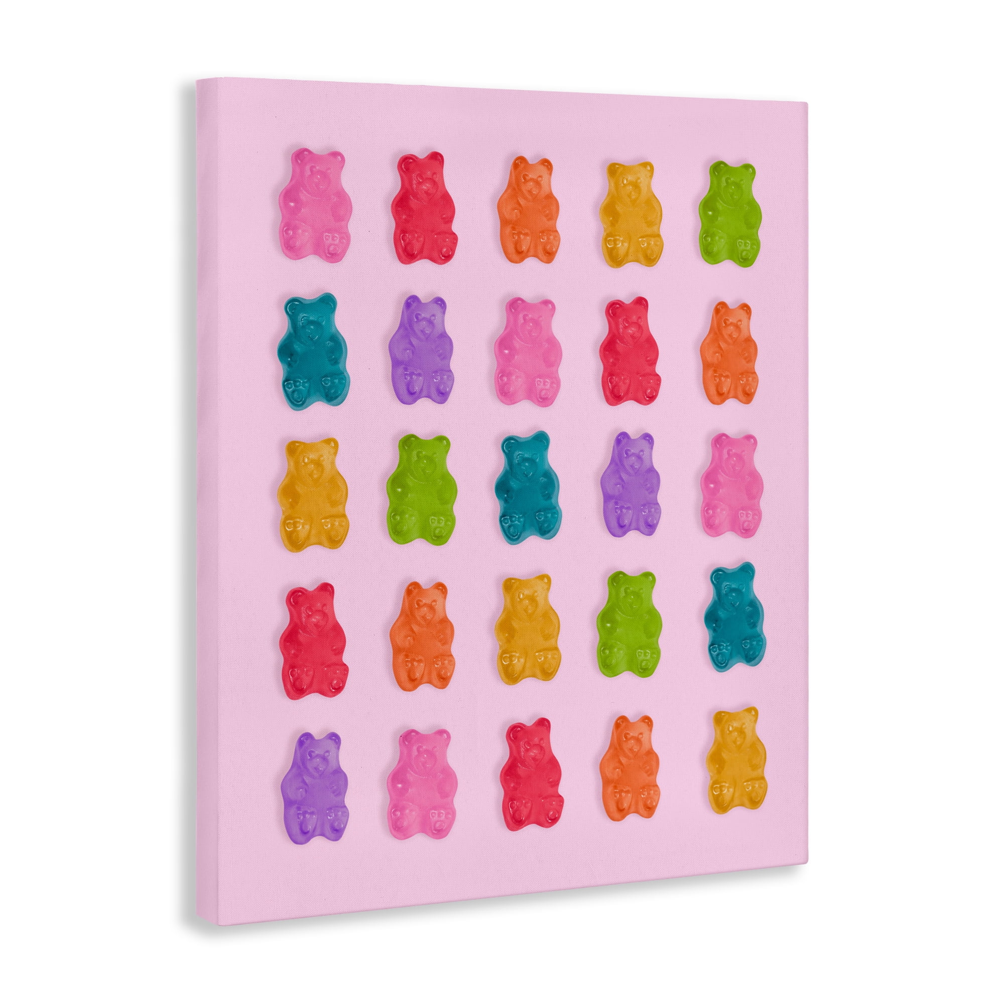 Stupell Industries Pastel Gummies on Pink Canvas Wall Art, design by LISH Creative