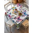 thumbnail image 2 of Colorful Butterfly Suqare Tablecloth - 54 x 54 Inch, Elegant Pastoral Butterflies Watercolor Waterproof & StainResistant Tablecloth, Washable Oil-proof Table Cover for Dining/Party/Wedding/Buffet, 2 of 9