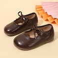 thumbnail image 5 of Girls Dress Shoes Toddler Little Kid Flats Mary Jane School Bowknot Flower Girl Party Ballerina Flat Shoes Brown 24, 5 of 5