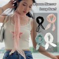 thumbnail image 2 of Women Narrow Long Scarf Flower Embroidered Lace Scarf Pure Color Cute Swee, 2 of 8