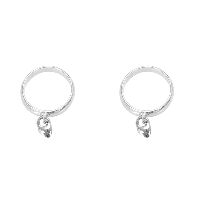 (2-Pack) 2025 Us6 To 10 Ring Trendy Rings Heart Ring Female Cool Rings for Men Personality Ring Ladies Rings Big Rings for Women Simple Rings for