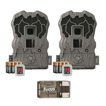 Stealth Cam Browtine 20MP Trail/Game Camera with 720P HD Video, 0.8s Trigger Speed, 60 Feet Flash, Night Mode, and 1-3 Image Burst - Camo (2 Pack)