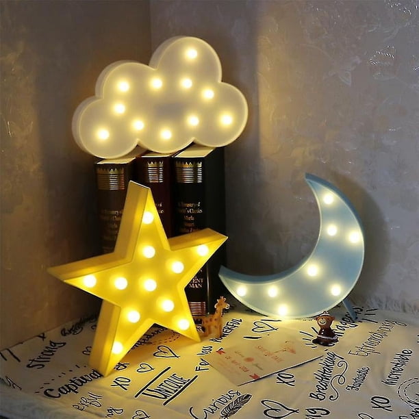 Preciosa nube, estrella, Luna, luz Led 3d, luz nocturna, regalo para niños, juguete para bebés, niños, dormitorio, lámpara de tocador, decoración, iluminación interior