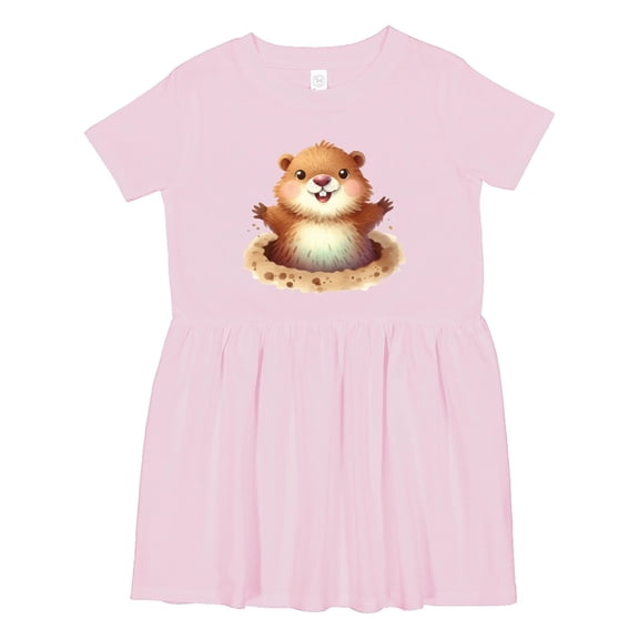 Inktastic Happy Groundhog Girls Toddler Dress
