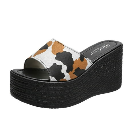 

NECHOLOGY Womens Nude Sandals Ladies Shoes Fashion Comfortable Platform Wedge Sandals Crystal Sandals for Women Flat Brown 9