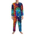 thumbnail image 3 of Disketp Colorful Parrot Jungle Dream for Pajamas Set Long Sleeve Sleepwear Mens Button Down Nightwear Pj Sets-Medium, 3 of 7
