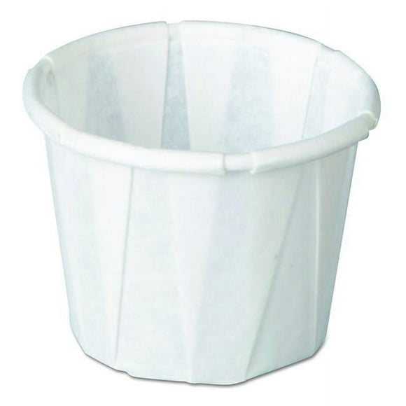 Genpak F050 PEC 0.5 oz Pleated Portion Cup, White