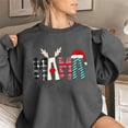 thumbnail image 1 of Gymaxes Hauts Grande Taille pour Femmes, Haut de Mode Coloré de Noël à Col Rond pour Femmes, Chandails à Manches Longues, 1 of 4