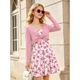 thumbnail image 6 of Lanbubble Girls Dress With Cardigan Set For Teen 7-14T Adjustable Cami Dress with Long Sleeve 2 Piece Set Pink Butterfly Fall Dresses, 6 of 8