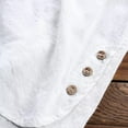 thumbnail image 6 of Fimkaul Women's T Shirts Short Sleeve Casual Tops Linen Kaftan Baggy Button Cotton Solid Tunic Blouse T-Shirt White XL, 6 of 7