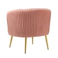 thumbnail image 4 of Pink Upholstered Velvet Accent Chair, Modern Reception Arm Chair Comfy Single Sofa Club Chair Leisure Living Room Chair with Golden Metal Legs for Bedroom Reading Room, Easy Assembly, 4 of 7