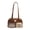 Brown (single pack), variant on Small Capacity Daily Window Ita Bag for Women and Girls, Korean Versatile Underarm Commuter Bag, Ribbon Decor Zipper Design Casual Style PU Purse