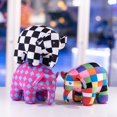 thumbnail image 2 of Children's Kawaii Anime Plush Toy Elmer the Elephant and the Bear Butter Cute Cartoon Plaid Elephant Emma Christmas Gift, 2 of 5