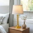 thumbnail image 3 of Oneach 19.5" Gold Modern Table Lamp for Living Room Bedroom Nightstands Bedside Lamps Metal, 3 of 9