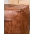 thumbnail image 4 of Handmade Eco-Friendly Geometric Leather Pouf Brown Color Square 18" x 18" x 18" Buffalo Leather Pouf For Living Room, Bedroom Seating, Patio WABBBACPF25SC04C, 4 of 6
